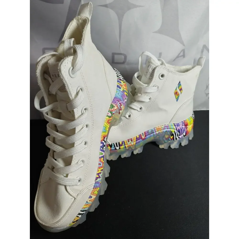 SKECHERS X JEN STARK Women's 6 / 36 Hi - Ryze Platform White Multicolor Sneakers